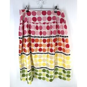 Vintage Talbots Bright Polka Dot Skirt Size 10 Lined Cotton Y2K Artist Party